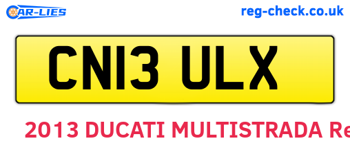 CN13ULX are the vehicle registration plates.