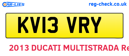 KV13VRY are the vehicle registration plates.