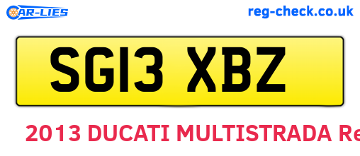 SG13XBZ are the vehicle registration plates.