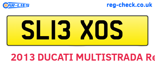 SL13XOS are the vehicle registration plates.