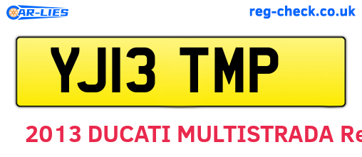 YJ13TMP are the vehicle registration plates.