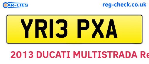 YR13PXA are the vehicle registration plates.