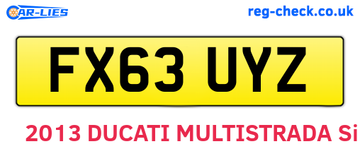 FX63UYZ are the vehicle registration plates.