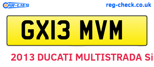 GX13MVM are the vehicle registration plates.