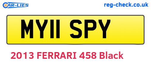 MY11SPY are the vehicle registration plates.