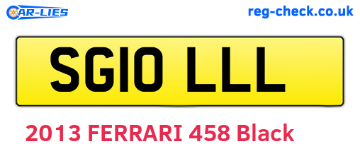 SG10LLL are the vehicle registration plates.
