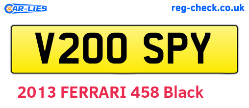 V200SPY are the vehicle registration plates.