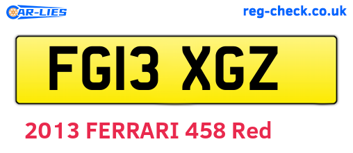 FG13XGZ are the vehicle registration plates.
