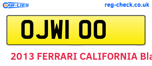 OJW100 are the vehicle registration plates.