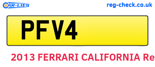 PFV4 are the vehicle registration plates.