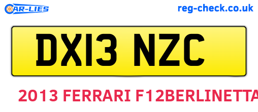 DX13NZC are the vehicle registration plates.