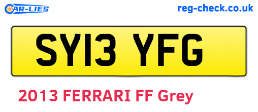 SY13YFG are the vehicle registration plates.