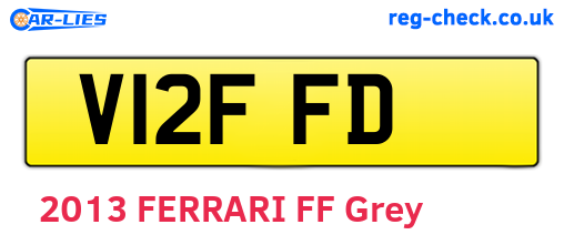 V12FFD are the vehicle registration plates.