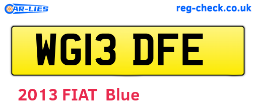 WG13DFE are the vehicle registration plates.
