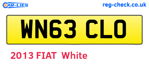 WN63CLO are the vehicle registration plates.