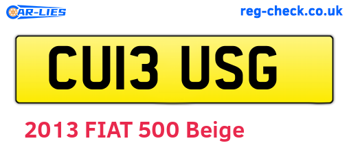 CU13USG are the vehicle registration plates.