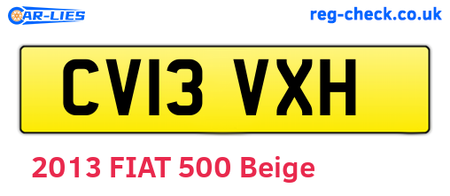 CV13VXH are the vehicle registration plates.