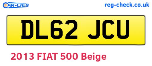 DL62JCU are the vehicle registration plates.