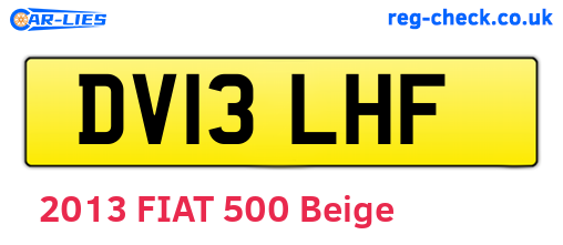 DV13LHF are the vehicle registration plates.
