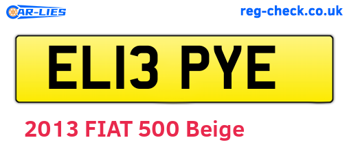 EL13PYE are the vehicle registration plates.