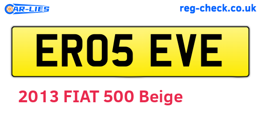 ER05EVE are the vehicle registration plates.