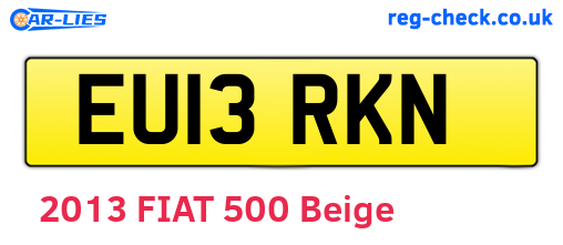 EU13RKN are the vehicle registration plates.