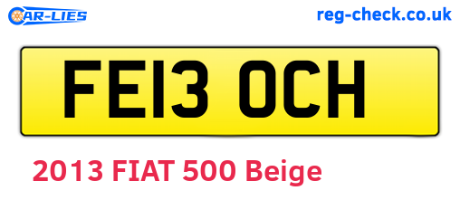 FE13OCH are the vehicle registration plates.