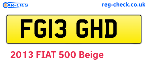 FG13GHD are the vehicle registration plates.