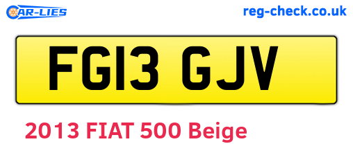 FG13GJV are the vehicle registration plates.