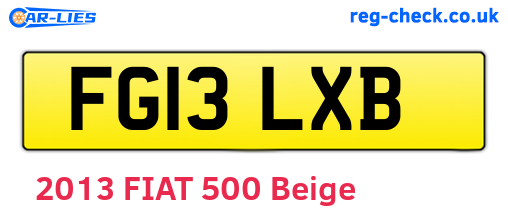 FG13LXB are the vehicle registration plates.