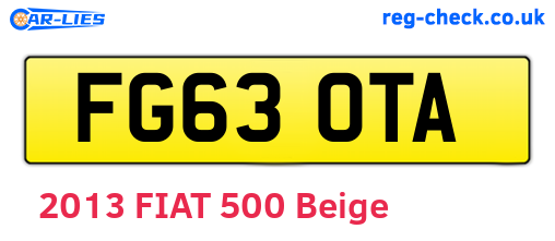 FG63OTA are the vehicle registration plates.