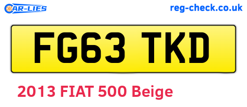 FG63TKD are the vehicle registration plates.
