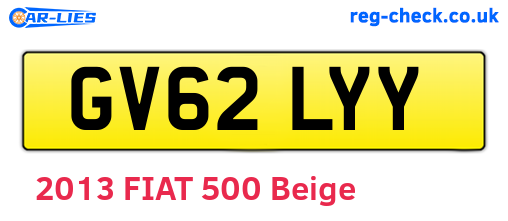 GV62LYY are the vehicle registration plates.