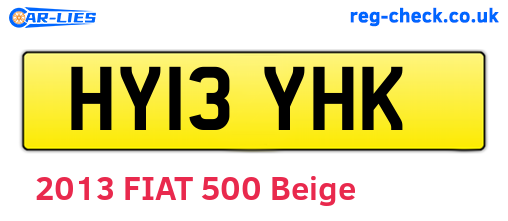 HY13YHK are the vehicle registration plates.