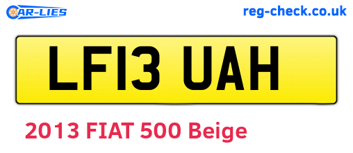 LF13UAH are the vehicle registration plates.