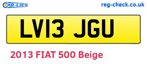 LV13JGU are the vehicle registration plates.