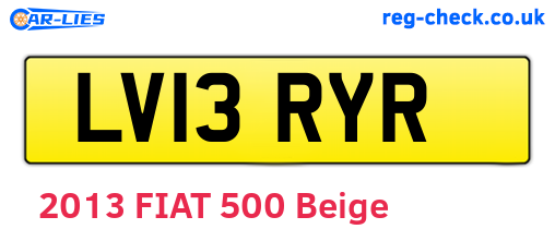 LV13RYR are the vehicle registration plates.