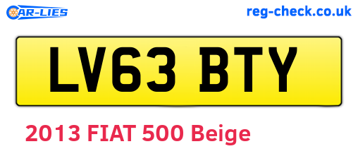 LV63BTY are the vehicle registration plates.