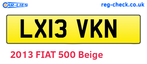 LX13VKN are the vehicle registration plates.
