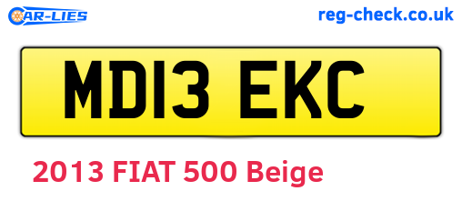 MD13EKC are the vehicle registration plates.