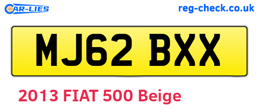 MJ62BXX are the vehicle registration plates.