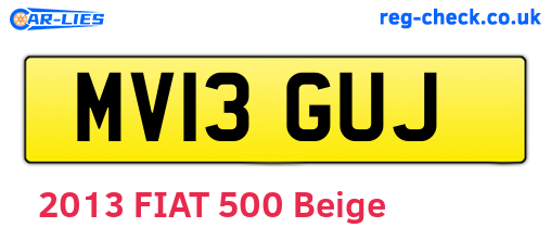 MV13GUJ are the vehicle registration plates.