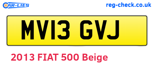 MV13GVJ are the vehicle registration plates.