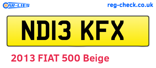 ND13KFX are the vehicle registration plates.