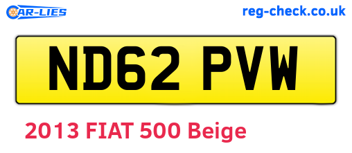 ND62PVW are the vehicle registration plates.