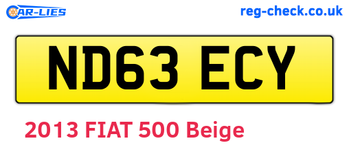 ND63ECY are the vehicle registration plates.