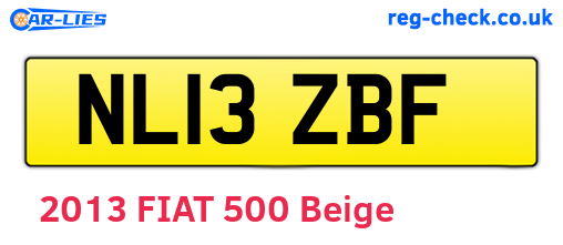 NL13ZBF are the vehicle registration plates.