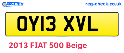 OY13XVL are the vehicle registration plates.