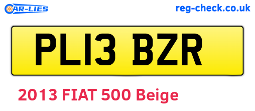 PL13BZR are the vehicle registration plates.