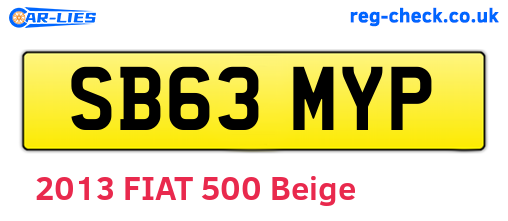 SB63MYP are the vehicle registration plates.